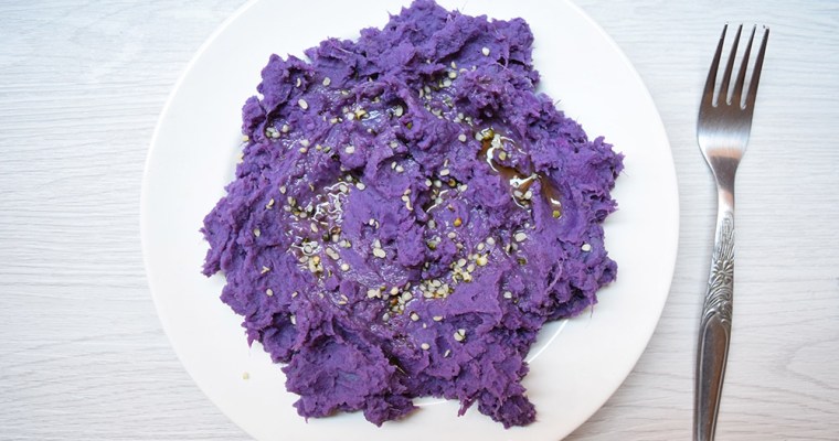 Mashed Purple Sweet Potatoes (Vegan)