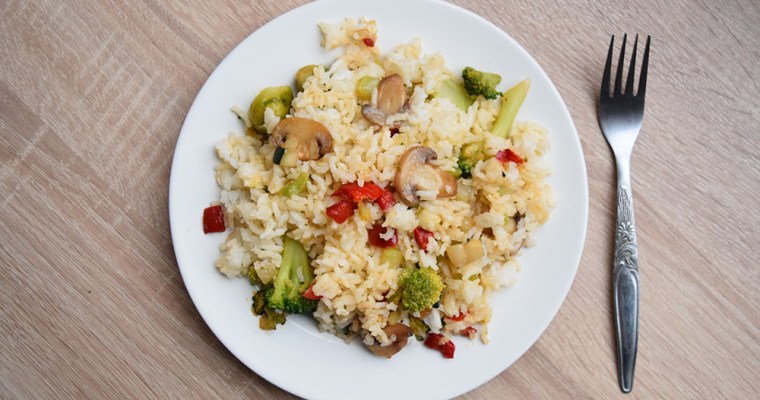 Vegetable Fried Rice With Mushrooms