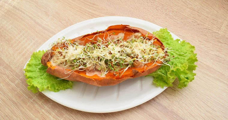Baked Sweet Potato with Chickpeas