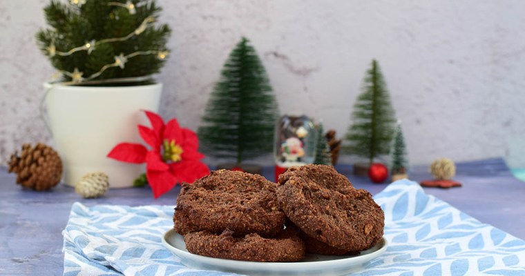 Vegan Almond Chocolate Cookies with Walnuts